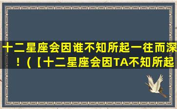 十二星座会因谁不知所起一往而深！(【十二星座会因TA不知所起，一往而深】)