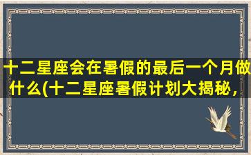 十二星座会在暑假的最后一个月做什么(十二星座暑假计划大揭秘，最后一个月都在忙什么？)