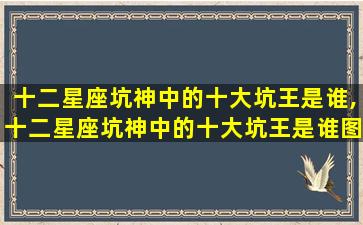 十二星座坑神中的十大坑王是谁,十二星座坑神中的十大坑王是谁图片