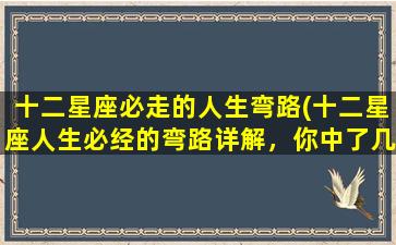 十二星座必走的人生弯路(十二星座人生必经的弯路详解，你中了几个陷阱？)