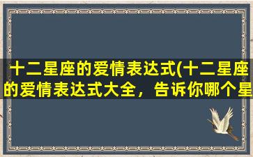 十二星座的爱情表达式(十二星座的爱情表达式大全，告诉你哪个星座zui浪漫！)