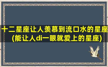 十二星座让人羡慕到流口水的星座(能让人di一眼就爱上的星座)