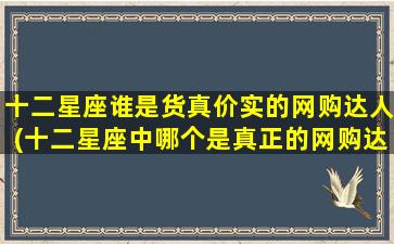 十二星座谁是货真价实的网购达人(十二星座中哪个是真正的网购达人？最完美的指南在此！)