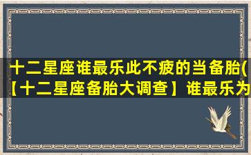 十二星座谁最乐此不疲的当备胎(【十二星座备胎大调查】谁最乐为备胎？)