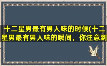 十二星男最有男人味的时候(十二星男最有男人味的瞬间，你注意到了吗？)