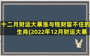 十二月财运大暴涨与钱财留不住的生肖(2022年12月财运大暴涨，这3个生肖钱财难留住！)