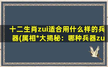 十二生肖zui适合用什么样的兵器(属相*大揭秘：哪种兵器zui适合十二生肖？)