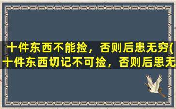 十件东西不能捡，否则后患无穷(十件东西切记不可捡，否则后患无穷生SEO)