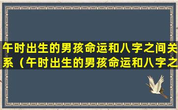 午时出生的男孩命运和八字之间关系（午时出生的男孩命运和八字之间关系怎么样）