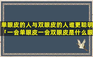 单眼皮的人与双眼皮的人谁更聪明「一会单眼皮一会双眼皮是什么眼型」