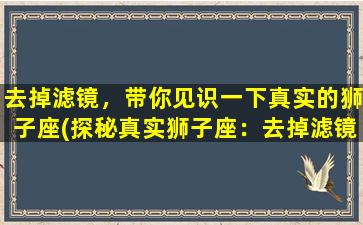 去掉滤镜，带你见识一下真实的狮子座(探秘真实狮子座：去掉滤镜下的性格特征)