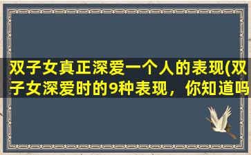 双子女真正深爱一个人的表现(双子女深爱时的9种表现，你知道吗？)