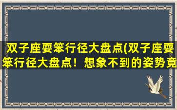 双子座耍笨行径大盘点(双子座耍笨行径大盘点！想象不到的姿势竟然连智商也能玩失踪？！)