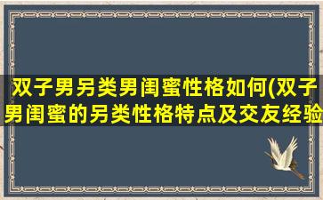 双子男另类男闺蜜性格如何(双子男闺蜜的另类性格特点及交友经验分享)