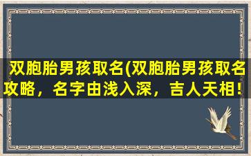 双胞胎男孩取名(双胞胎男孩取名攻略，名字由浅入深，吉人天相！)