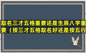 取名三才五格重要还是生辰八字重要（按三才五格取名好还是按五行八字取名好呢）