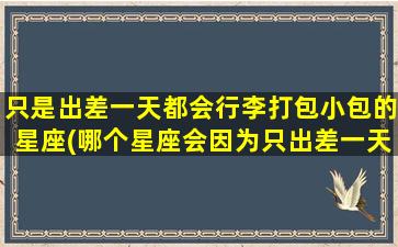 只是出差一天都会行李打包小包的星座(哪个星座会因为只出差一天而行李打包成小包？)