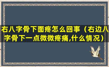 右八字骨下面疼怎么回事（右边八字骨下一点微微疼痛,什么情况）