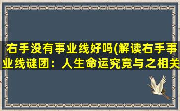 右手没有事业线好吗(解读右手事业线谜团：人生命运究竟与之相关性如何？)