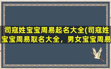 司寇姓宝宝周易起名大全(司寇姓宝宝周易取名大全，男女宝宝周易起名推荐)