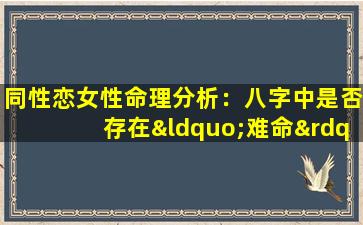 同性恋女性命理分析：八字中是否存在“难命”特征