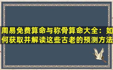 周易免费算命与称骨算命大全：如何获取并解读这些古老的预测方法