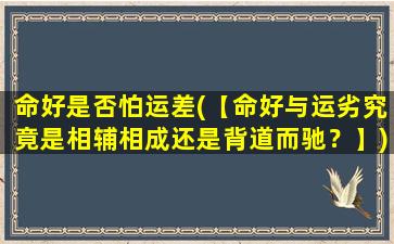 命好是否怕运差(【命好与运劣究竟是相辅相成还是背道而驰？】)