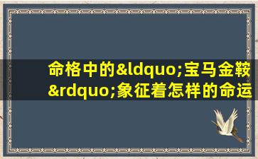 命格中的“宝马金鞍”象征着怎样的命运