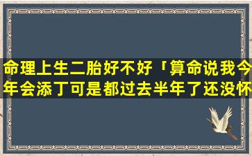 命理上生二胎好不好「算命说我今年会添丁可是都过去半年了还没怀孕添丁到底什么意」