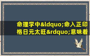 命理学中“命入正印格日元太旺”意味着什么