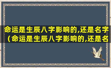 命运是生辰八字影响的,还是名字（命运是生辰八字影响的,还是名字影响的好）