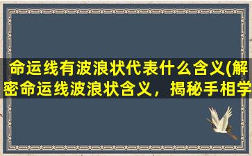 命运线有波浪状代表什么含义(解密命运线波浪状含义，揭秘手相学奥秘)