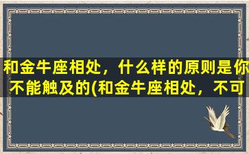 和金牛座相处，什么样的原则是你不能触及的(和金牛座相处，不可逾越的底线是什么？-智能百科)