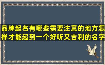 品牌起名有哪些需要注意的地方怎样才能起到一个好听又吉利的名字