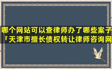 哪个网站可以查律师办了哪些案子「天津市擅长债权转让律师咨询网站」