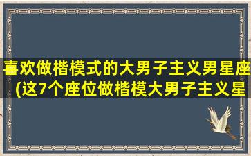 喜欢做楷模式的大男子主义男星座(这7个座位做楷模大男子主义星座！)