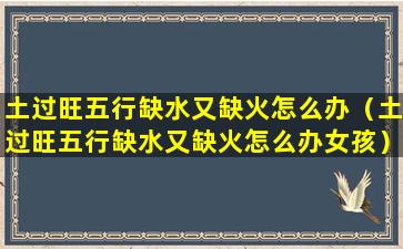 土过旺五行缺水又缺火怎么办（土过旺五行缺水又缺火怎么办女孩）