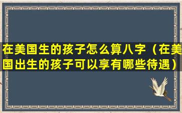 在美国生的孩子怎么算八字（在美国出生的孩子可以享有哪些待遇）