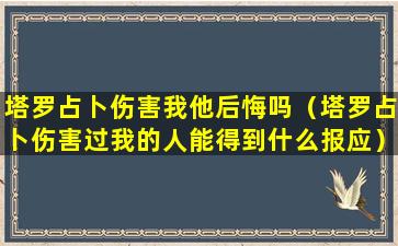 塔罗占卜伤害我他后悔吗（塔罗占卜伤害过我的人能得到什么报应）