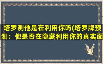 塔罗测他是在利用你吗(塔罗牌预测：他是否在隐藏利用你的真实面目)