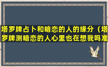 塔罗牌占卜和暗恋的人的缘分（塔罗牌测暗恋的人心里也在想我吗准到爆）