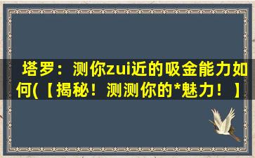 塔罗：测你zui近的吸金能力如何(【揭秘！测测你的*魅力！】)