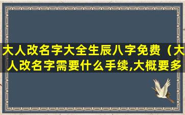 大人改名字大全生辰八字免费（大人改名字需要什么手续,大概要多少天）