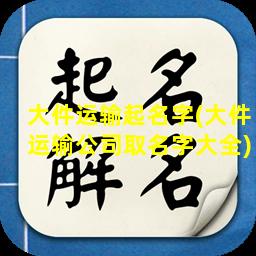 大件运输起名字(大件运输公司取名字大全)