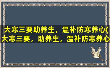 大寒三要助养生，温补防寒养心(大寒三要，助养生，温补防寒养心)