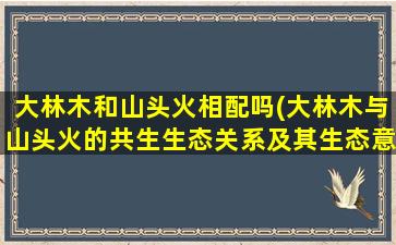 大林木和山头火相配吗(大林木与山头火的共生生态关系及其生态意义)