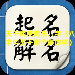 天干两庚两辛八字（八字中天干两个庚咋样）