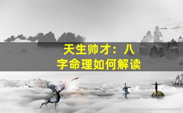 天生帅才：八字命理如何解读