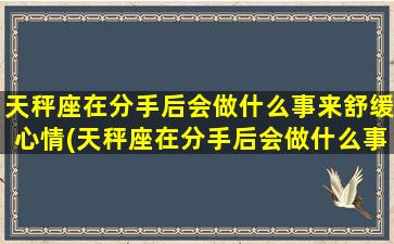 天秤座在分手后会做什么事来舒缓心情(天秤座在分手后会做什么事来舒缓心情呢）