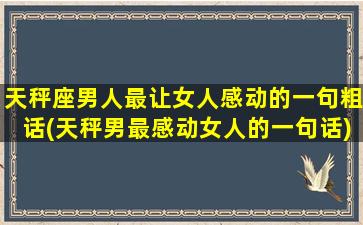 天秤座男人最让女人感动的一句粗话(天秤男最感动女人的一句话)